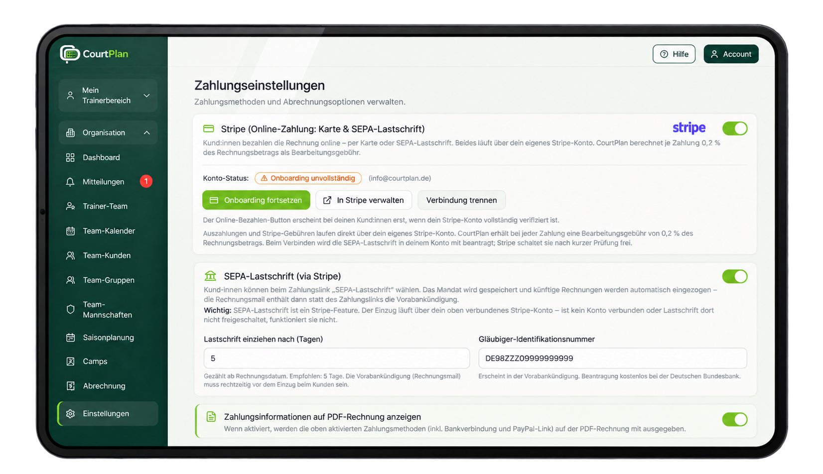 Online-Zahlung & Lastschrift