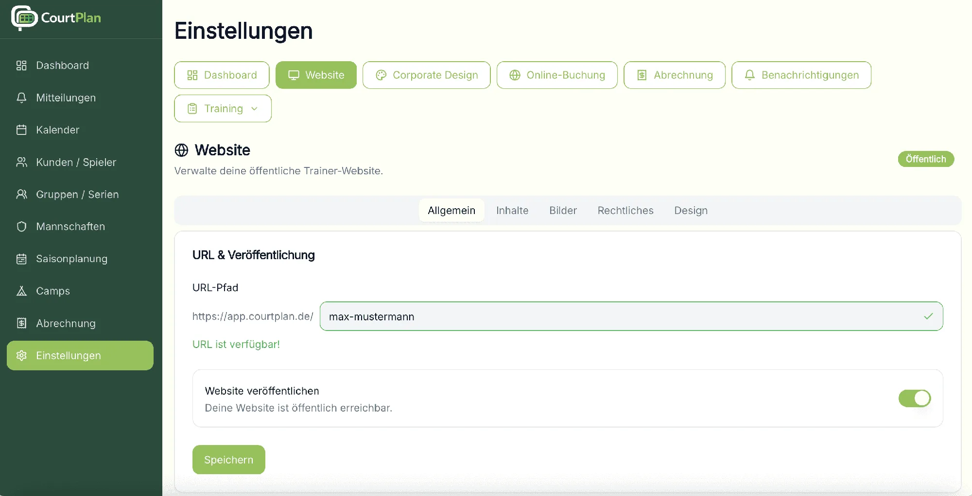 Eigene Trainer-Website erstellen